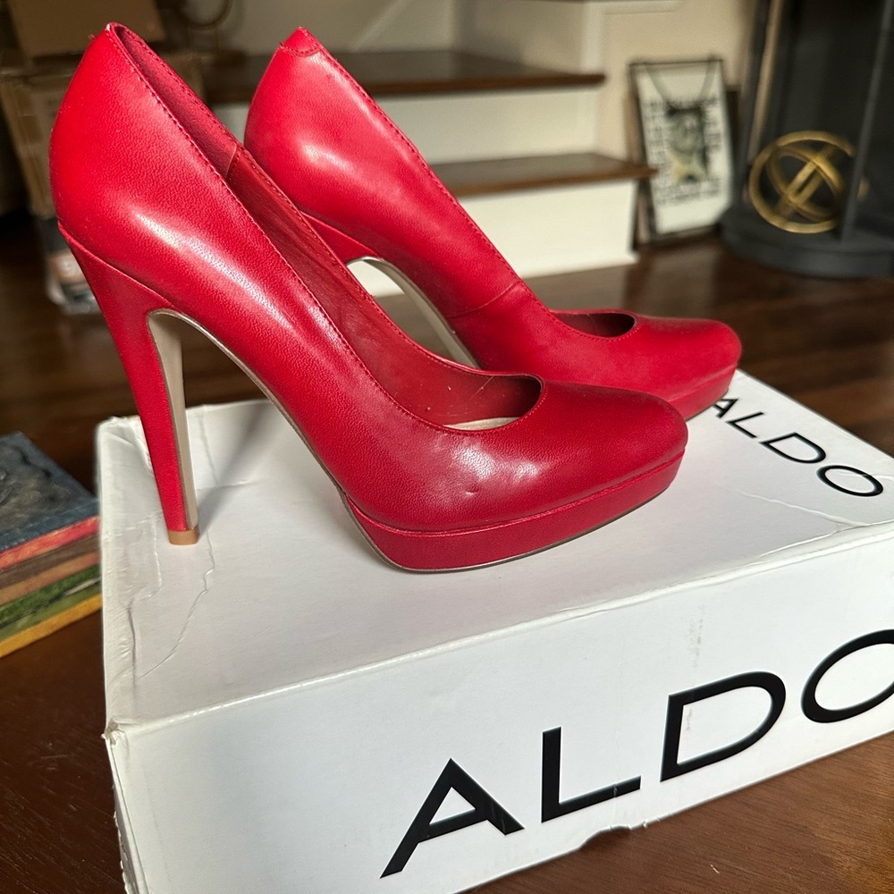 Aldo Red Leather Heels